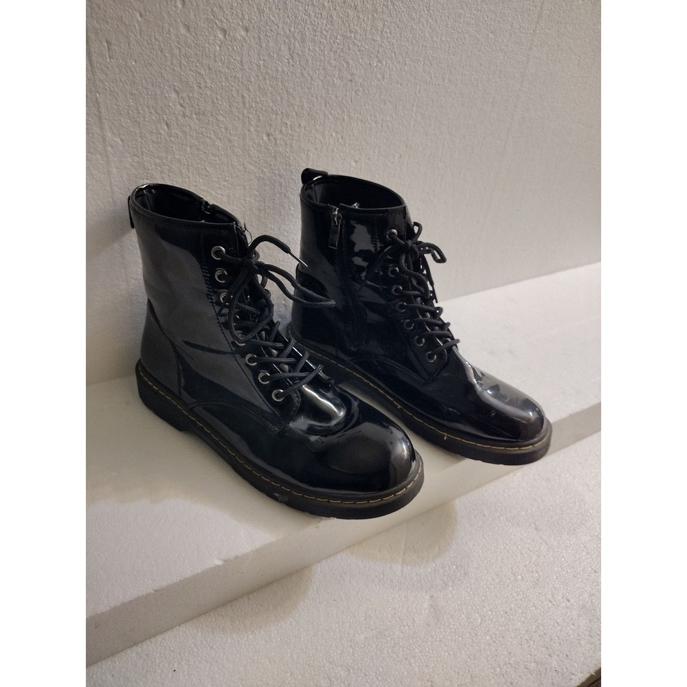 Charlotte Russe Combat Boots Unisex 11 Lace Up Ankle Zipper Black